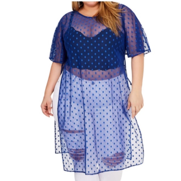 BNWT! Blue Sheer Pullover Tunic 22/24 - Picture 3 of 3